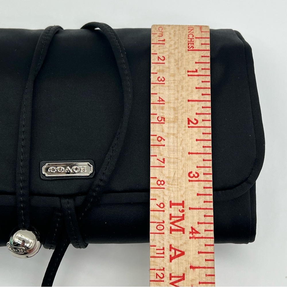 Coach Black Satin Jewelry Roll Organizer EUC w/ Dusty - Picture 13 of 16